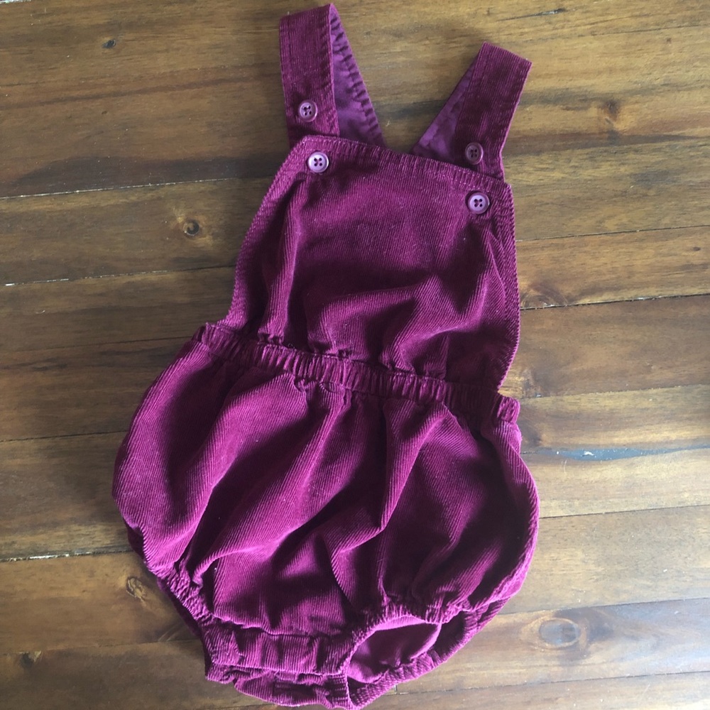 Corduroy overall romper